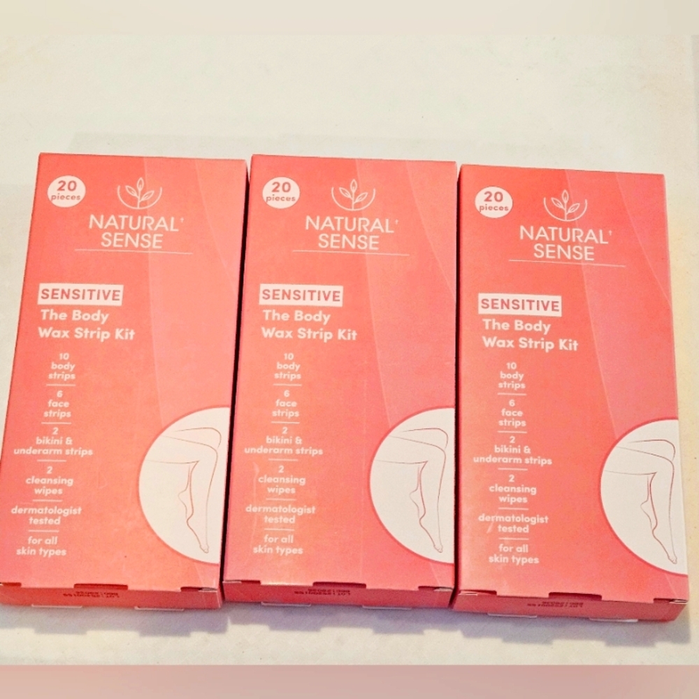 NWT 》3×《 NATURAL SENSE THE BODY WAX STRIPS KIT 20pcs/each!